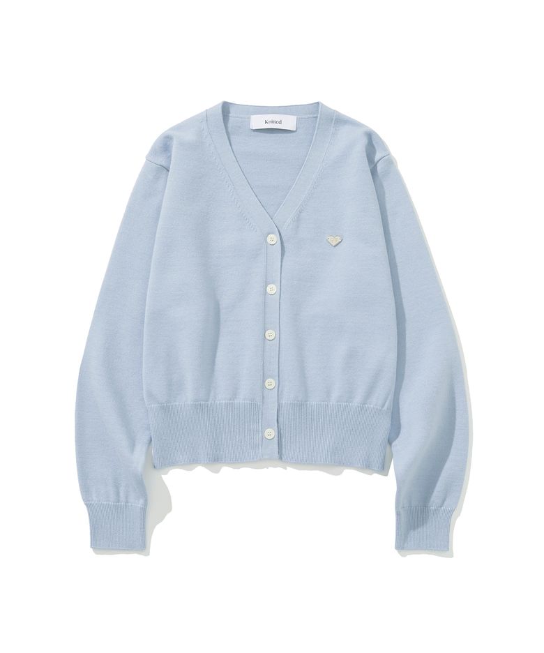 (W) 베이직 에센셜 워셔블 브이넥 가디건 SKY BLUE