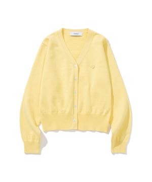 (W) 베이직 에센셜 워셔블 브이넥 가디건 YELLOW