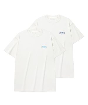 [2PACK] 스몰 아치 로고 티셔츠 White