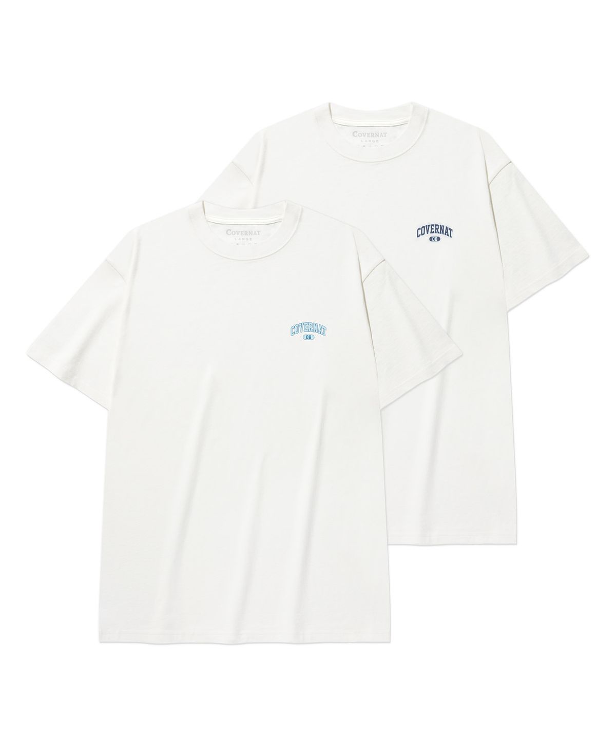 커버낫(COVERNAT) [2PACK] 스몰 아치 로고 티셔츠 White