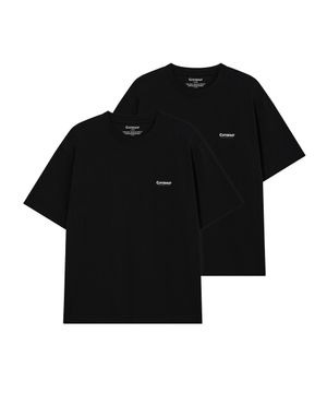 [2PACK] 쿨 코튼 티셔츠 Black+Black