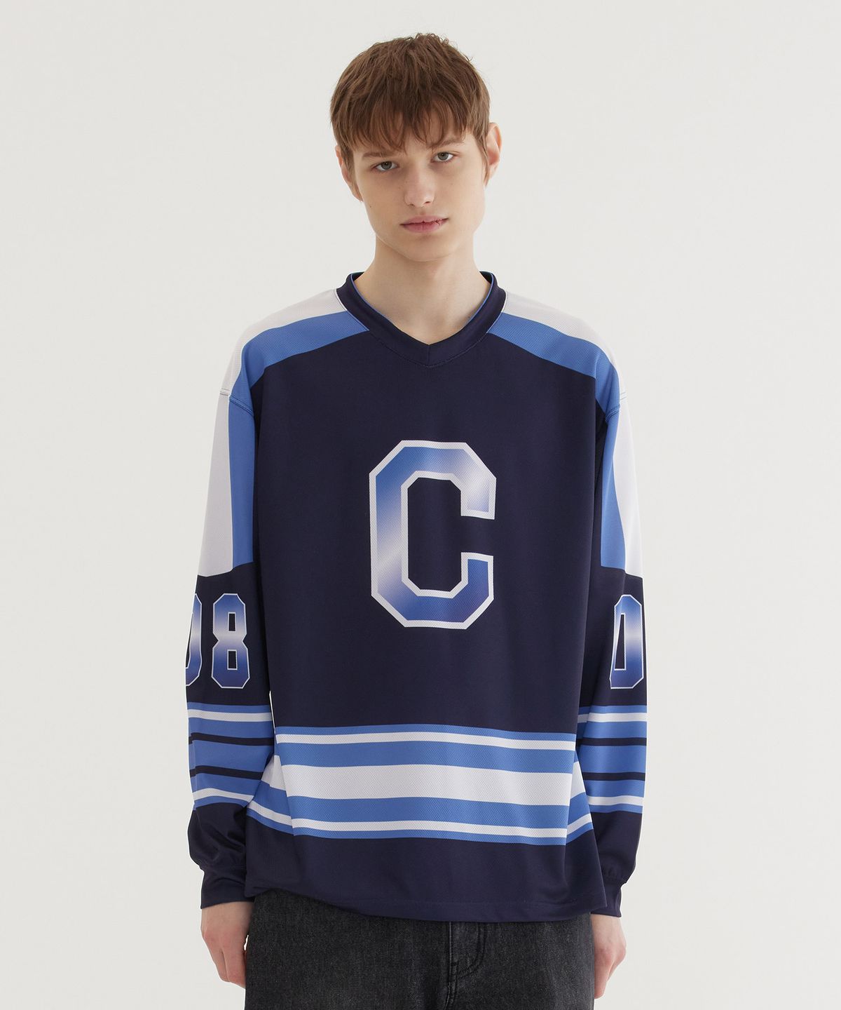 커버낫(COVERNAT) 블록코어 져지 롱슬리브 Navy
