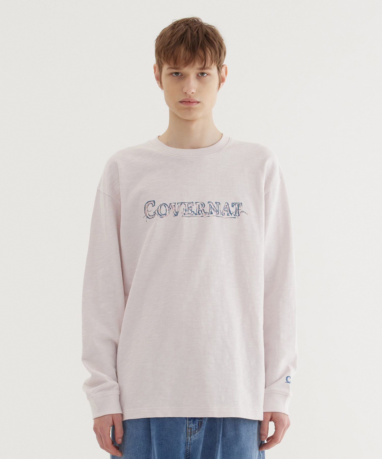 Tシャツ・カットソー COVERNAT Sketch Logo Graphic Long Sleeve Light Purple MUSINSA | COVERNAT Slub Sketch Logo Graphic Long Sleeve