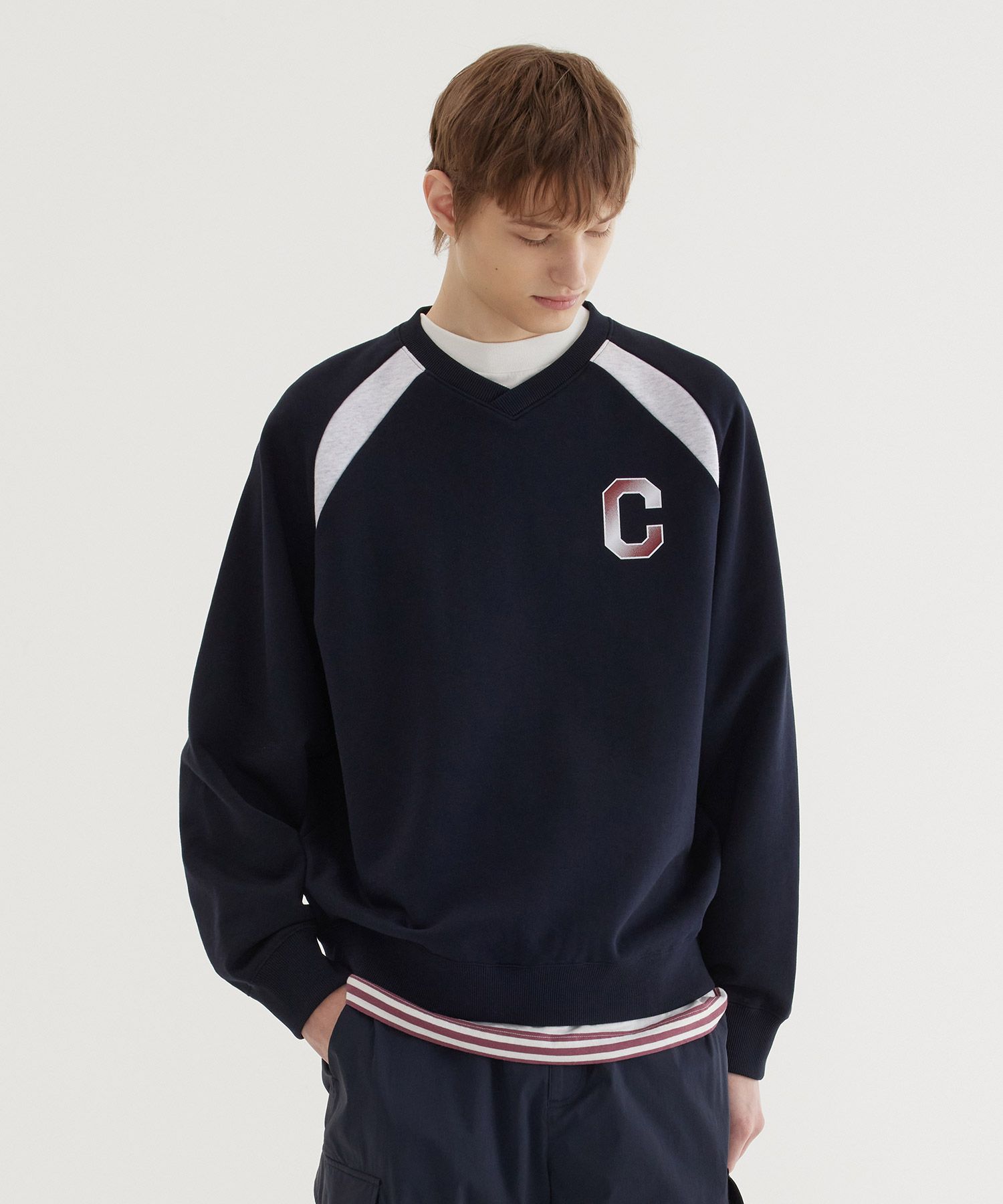 MUSINSA | COVERNAT Blockcore Graphic Man to Man Dark Navy