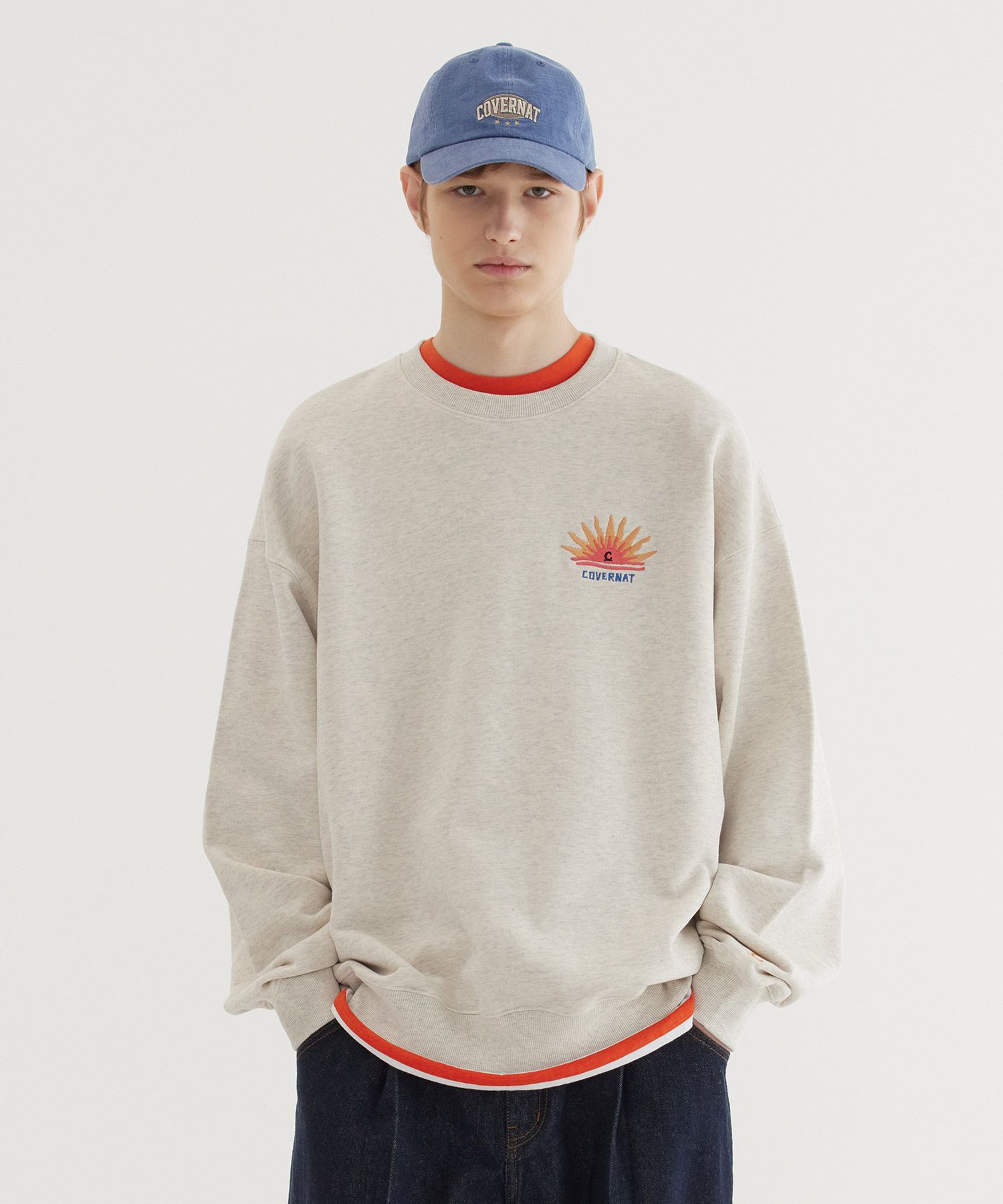 スウェット・トレーナー COVERNAT Sunset Graphic Man to Man Oatmeal MUSINSA | COVERNAT Sunset Graphic Man to Man Oatmeal