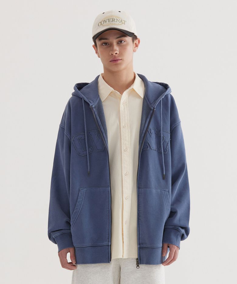 CVNT 피그먼트 후드집업 Navy