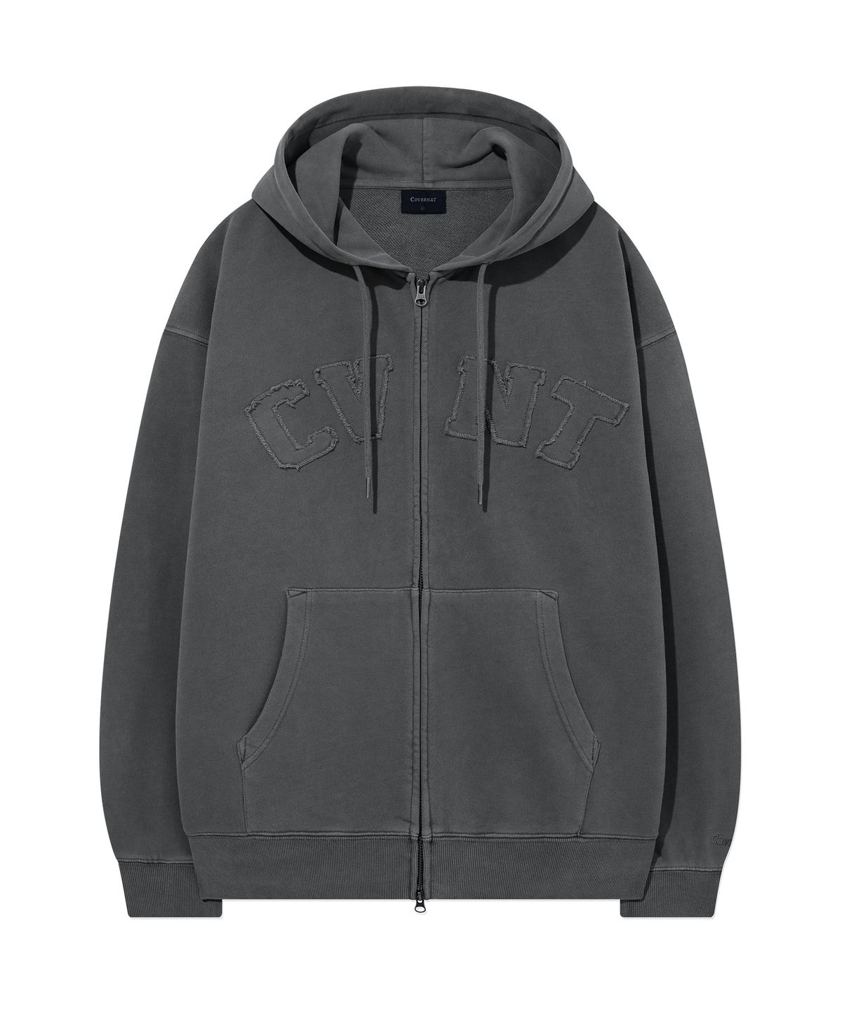 커버낫(COVERNAT) CVNT 피그먼트 후드집업 Charcoal