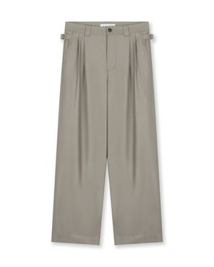 TWO TUCK TAPERED PANTS DUSTY BEIGE