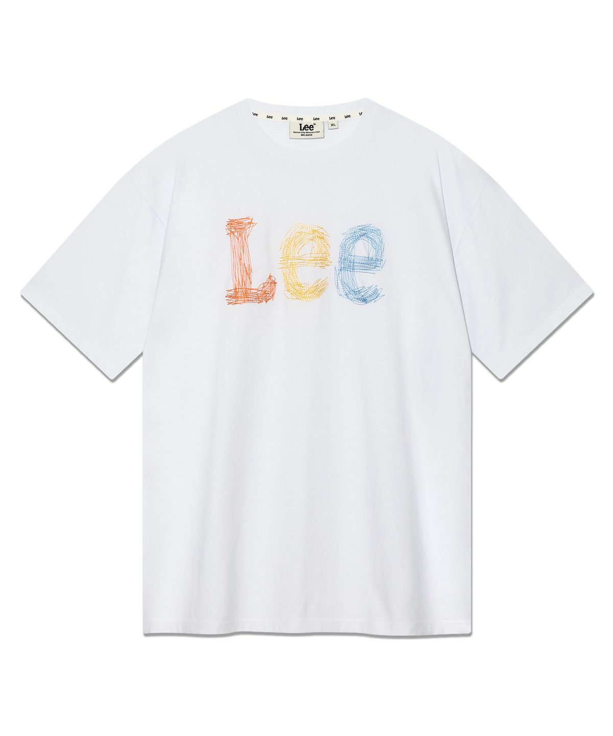 리(LEE) 스티치 빈티지 로고 티셔츠 화이트