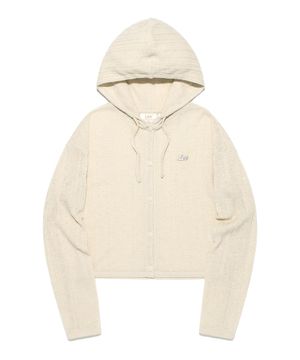 우먼 썸머 후드 가디건 베이지