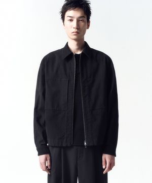 워시드 히든 포켓 자켓 BLACK