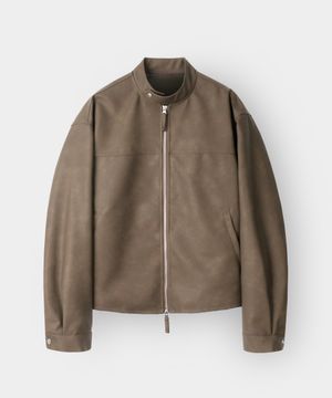 워시드 레더 바이커 자켓_브라운