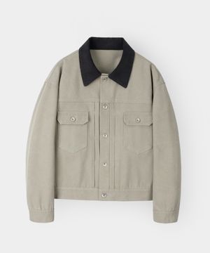 VTG 코듀로이 카라 트러커 자켓_베이지