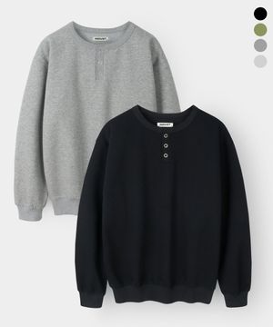 스냅 헨리넥 스웨트셔츠_4컬러
