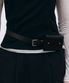 클래식 스퀘어 벨트 백 - 블랙