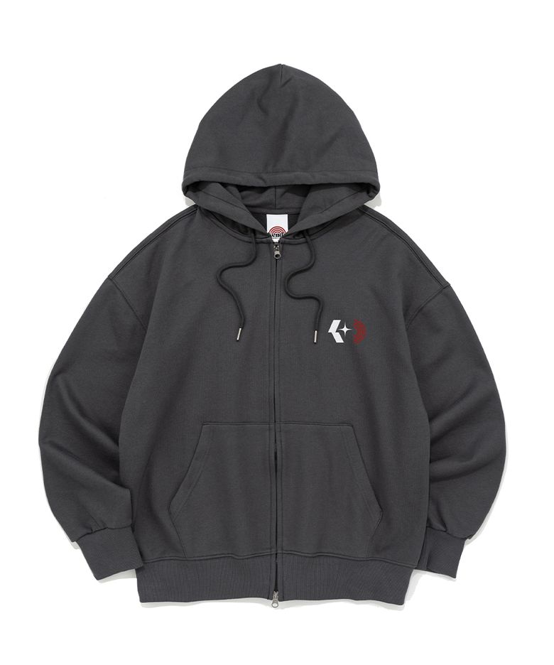 K-STAR LOGO HOOD ZIP-UP (CHARCOAL)