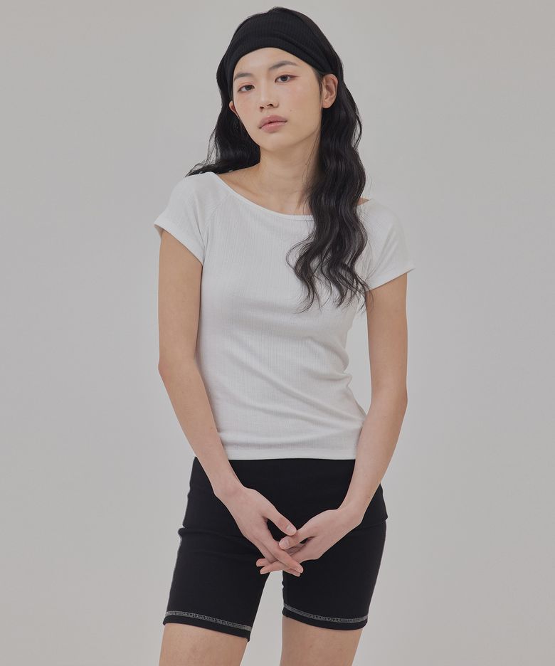 RAGLAN SLEEVED BOAT NECK TOP_T516TP100