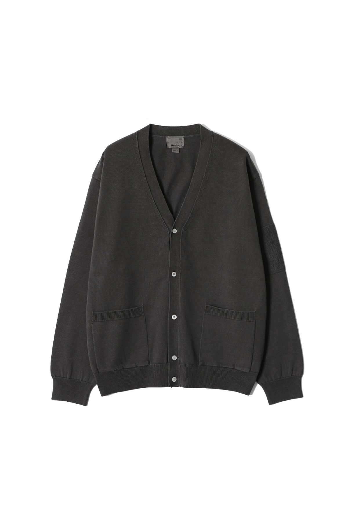 홀리선(HORLISUN) Eliot Garment Dyeing Knit Cardigan Charcoal