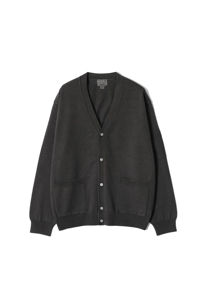 Eliot Garment Dyeing Knit Cardigan Charcoal
