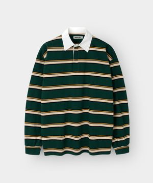 스트라이프 럭비 셔츠_그린