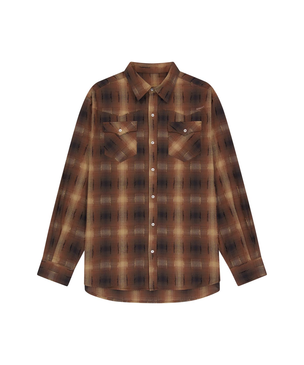 아캄(AAKAM) Western Vintage Check Shirts (Brown)