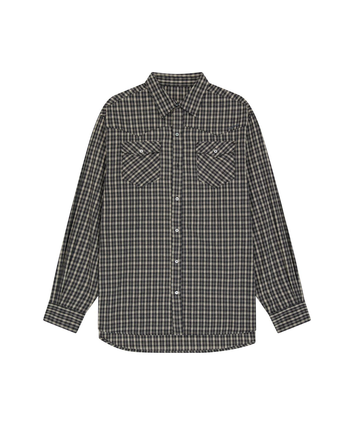 아캄(AAKAM) Western Vintage Check Shirts (Black)