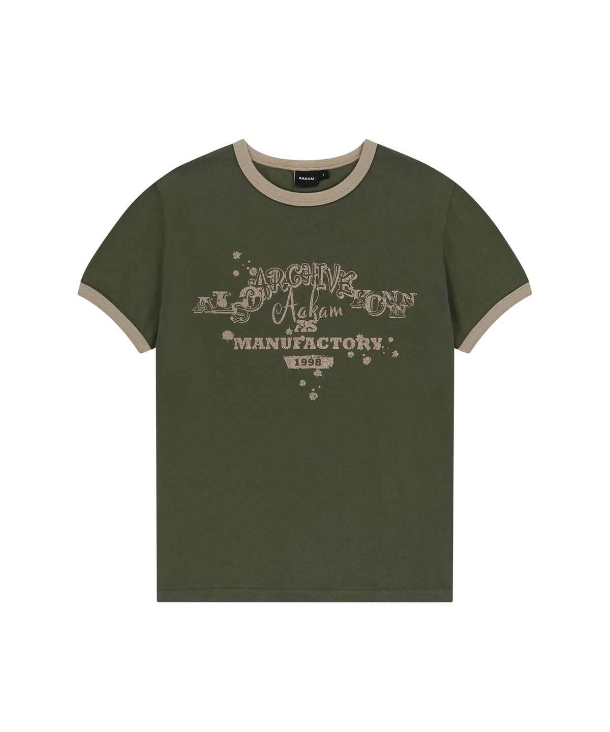 아캄(AAKAM) VTG Ink Ringer Top (Khaki)