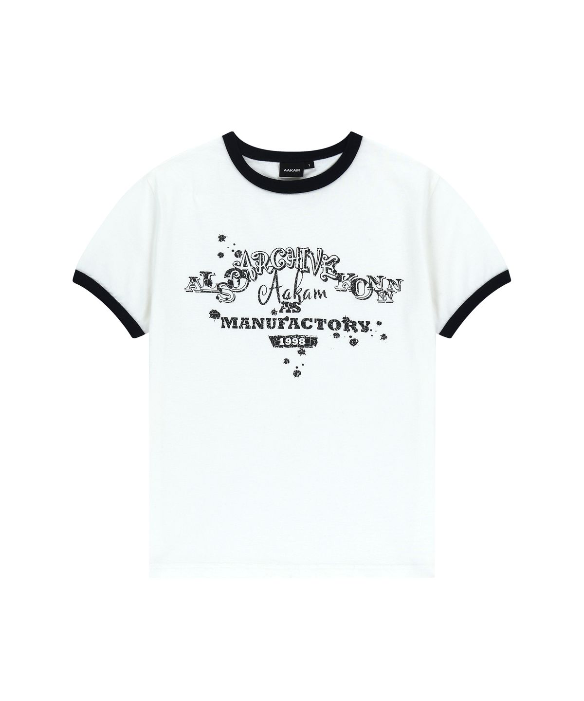 아캄(AAKAM) VTG Ink Ringer Top (Ivory)