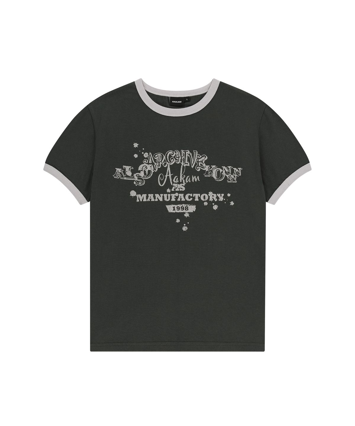 아캄(AAKAM) VTG Ink Ringer Top (Dark Gray)