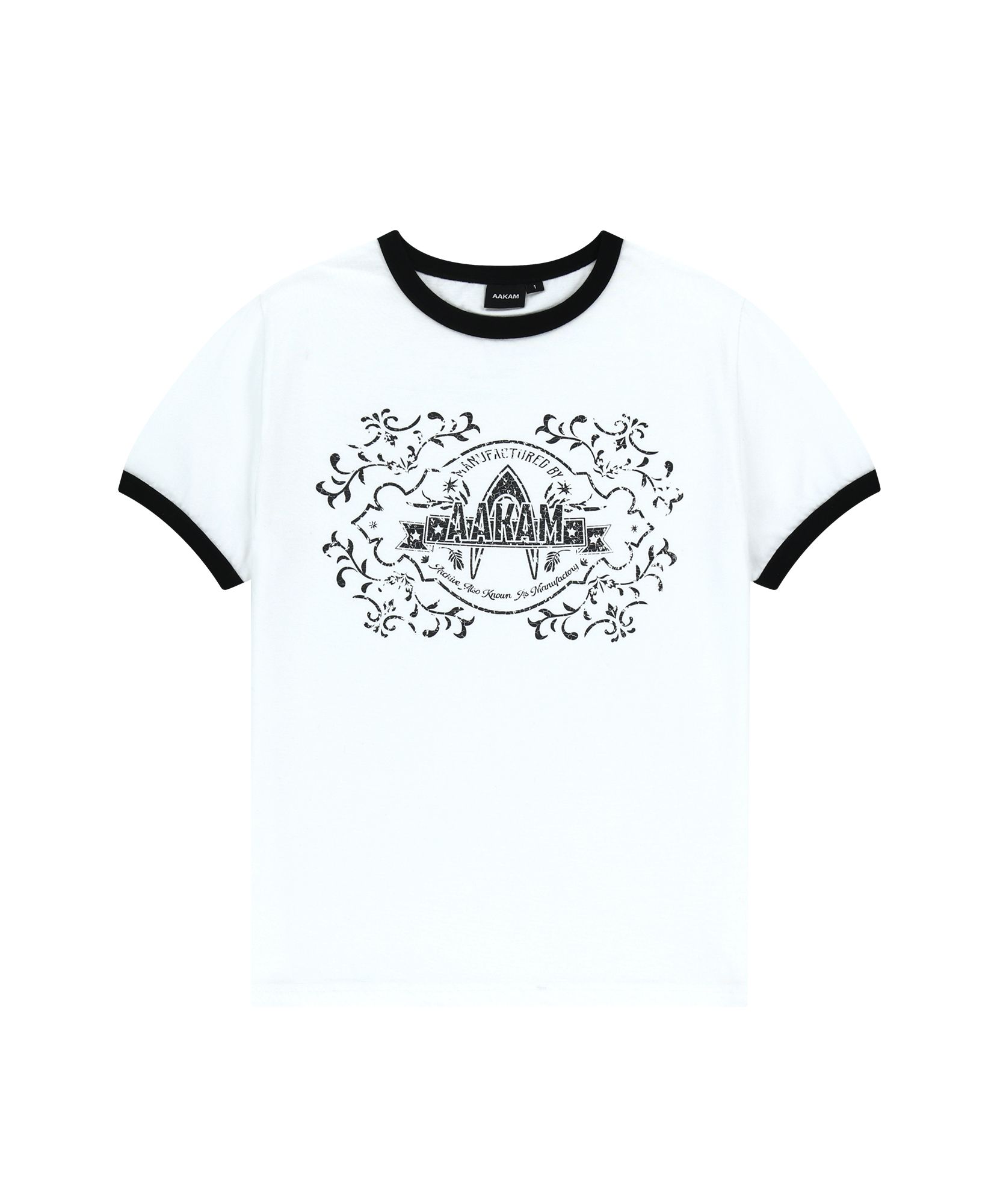 ◆AAKAM Stamp Printed Ringer Top/3色◆ MUSINSA | AAKAM Stamp Printed Ringer Top (White)