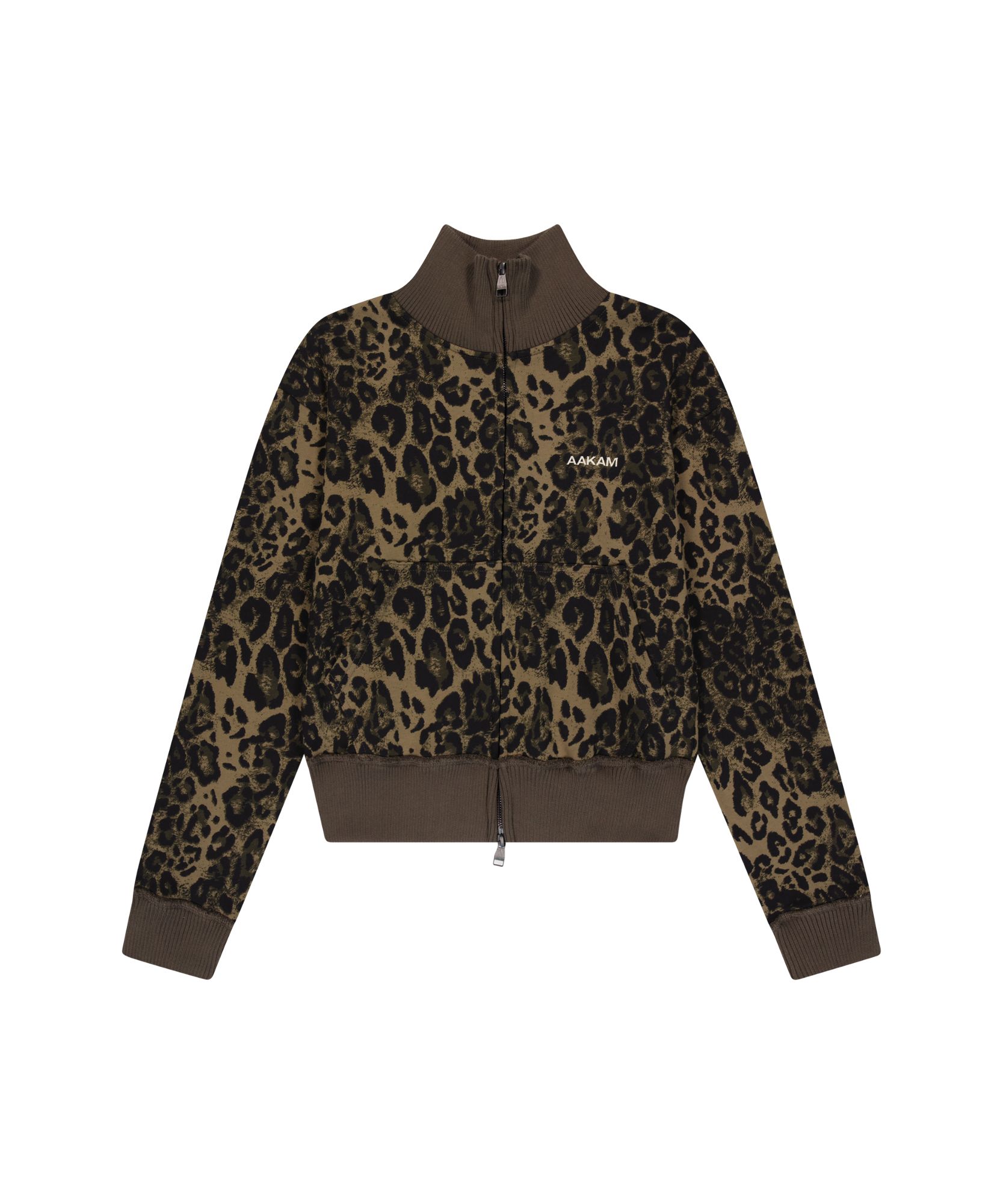MUSINSA公式 | AAKAM Leopard Logo Track Jacket (Brown)