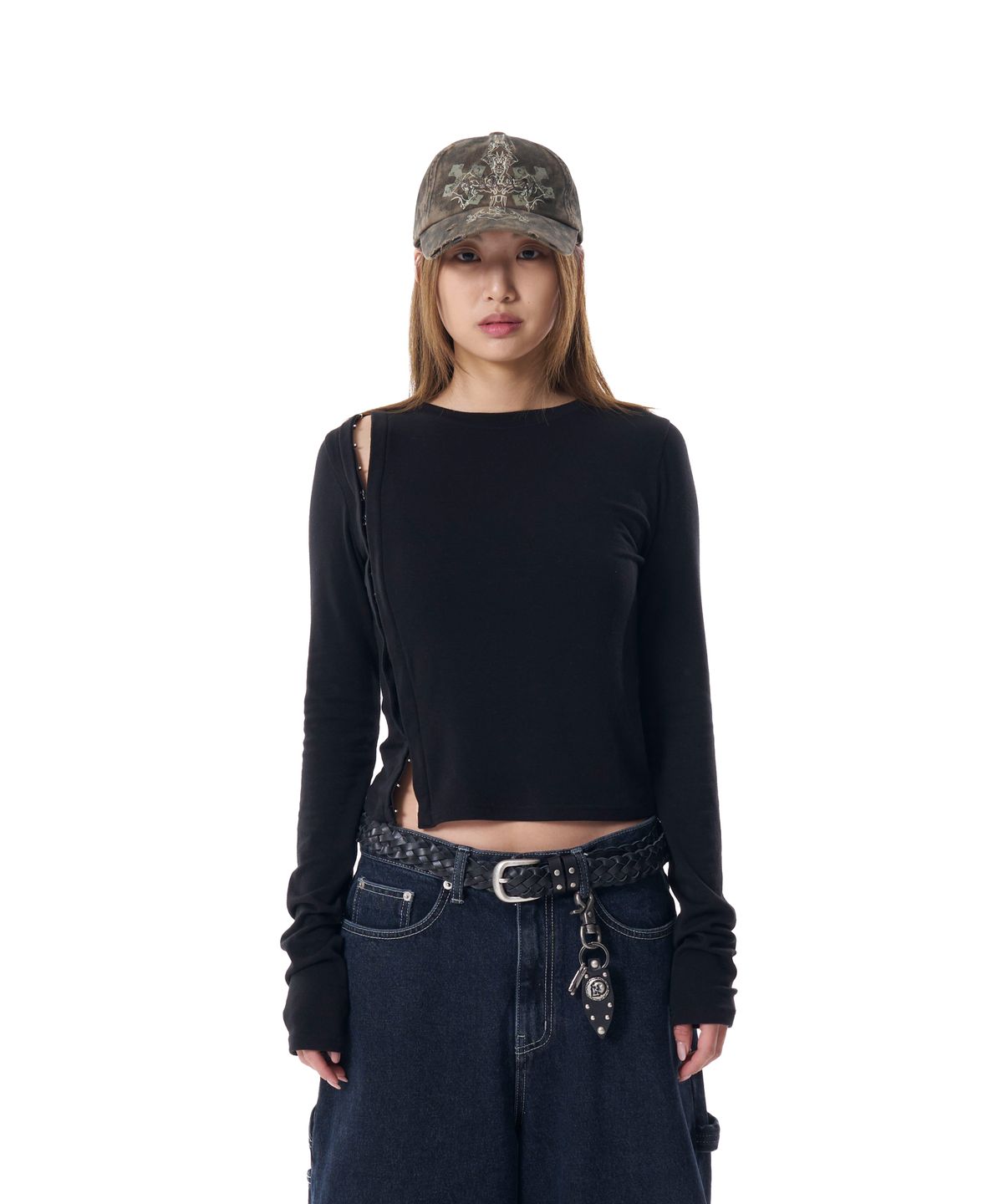 아캄(AAKAM) Side Hook Long Sleeve (Black)