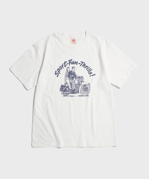 Knight Motorcycle Short Sleeve Tee White