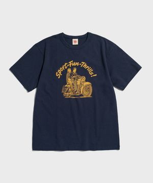 Knight Motorcycle Short Sleeve Tee Navy