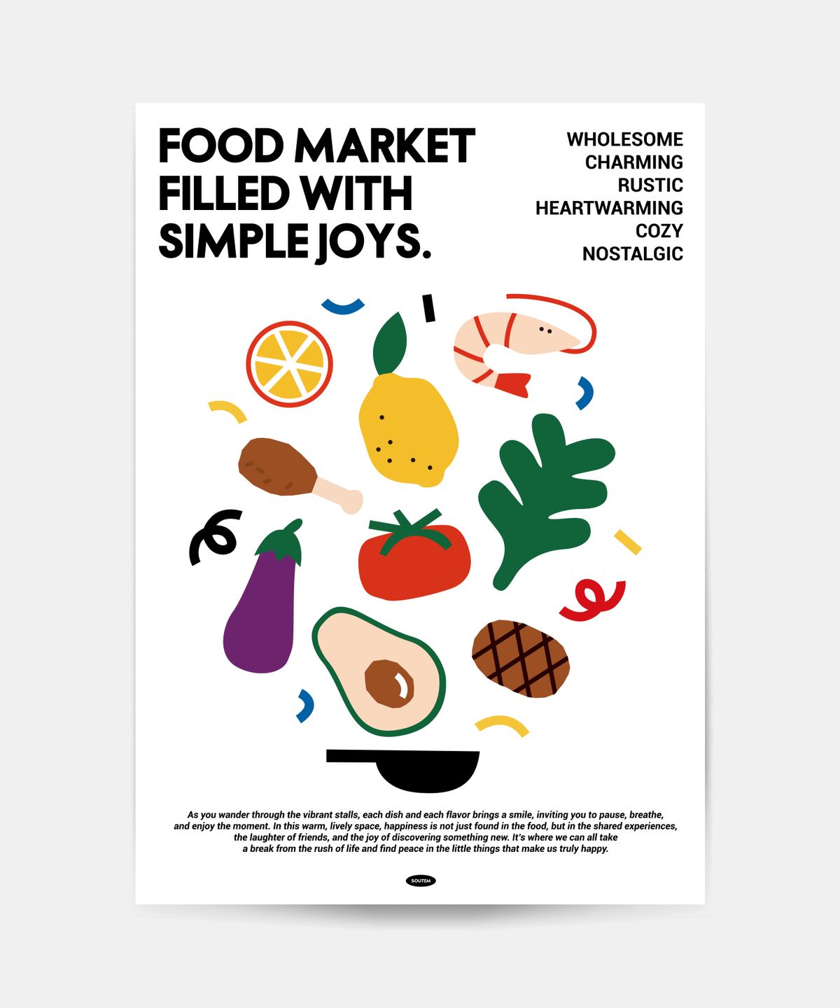 소유템(SOUTEM) Food Market Poster