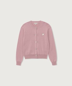 화이트 벤몬 니트 가디건_인디 핑크