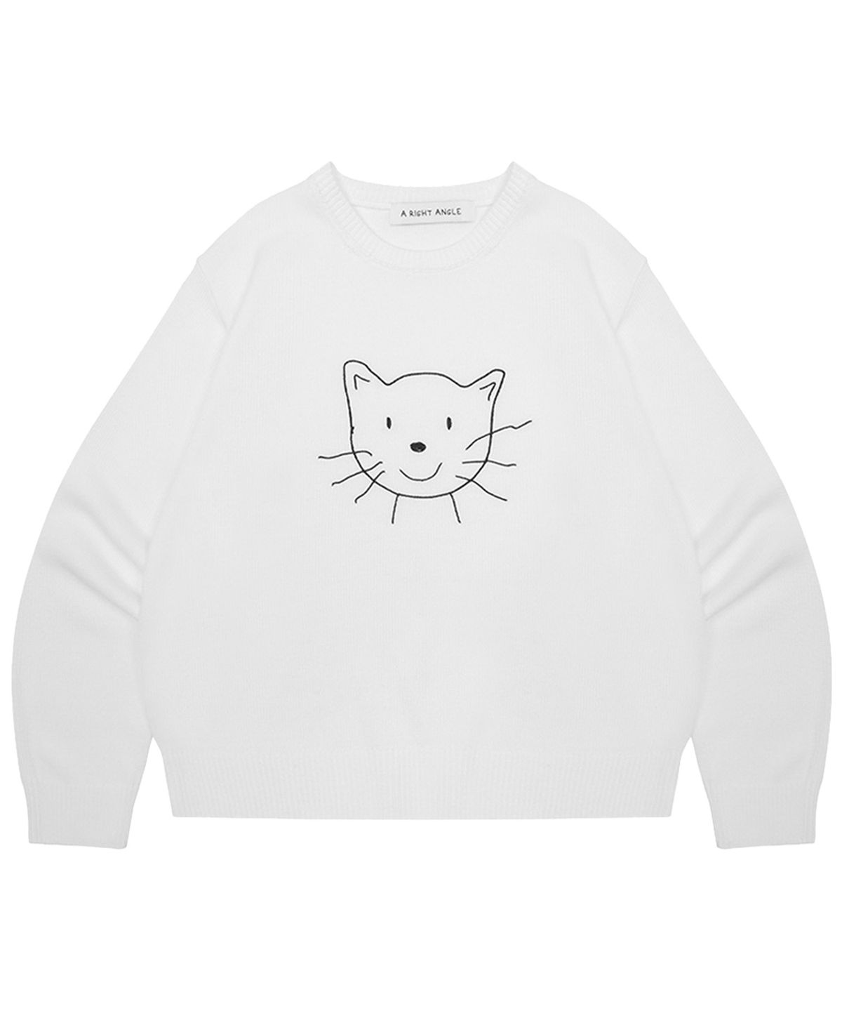 어라이트앵글(ARIGHTANGLE) CAT FACE KNIT (WHITE)
