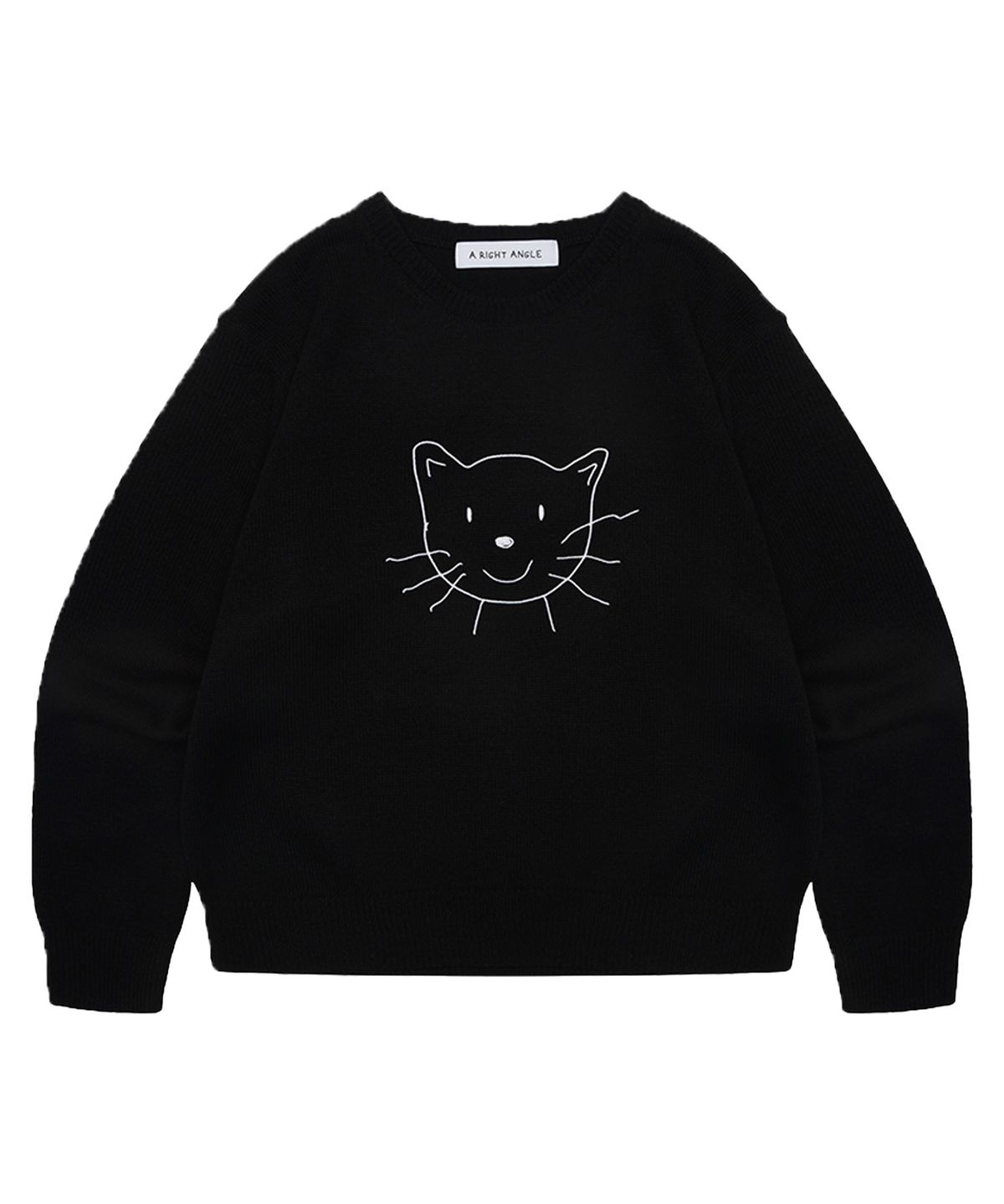 어라이트앵글(ARIGHTANGLE) CAT FACE KNIT (BLACK)