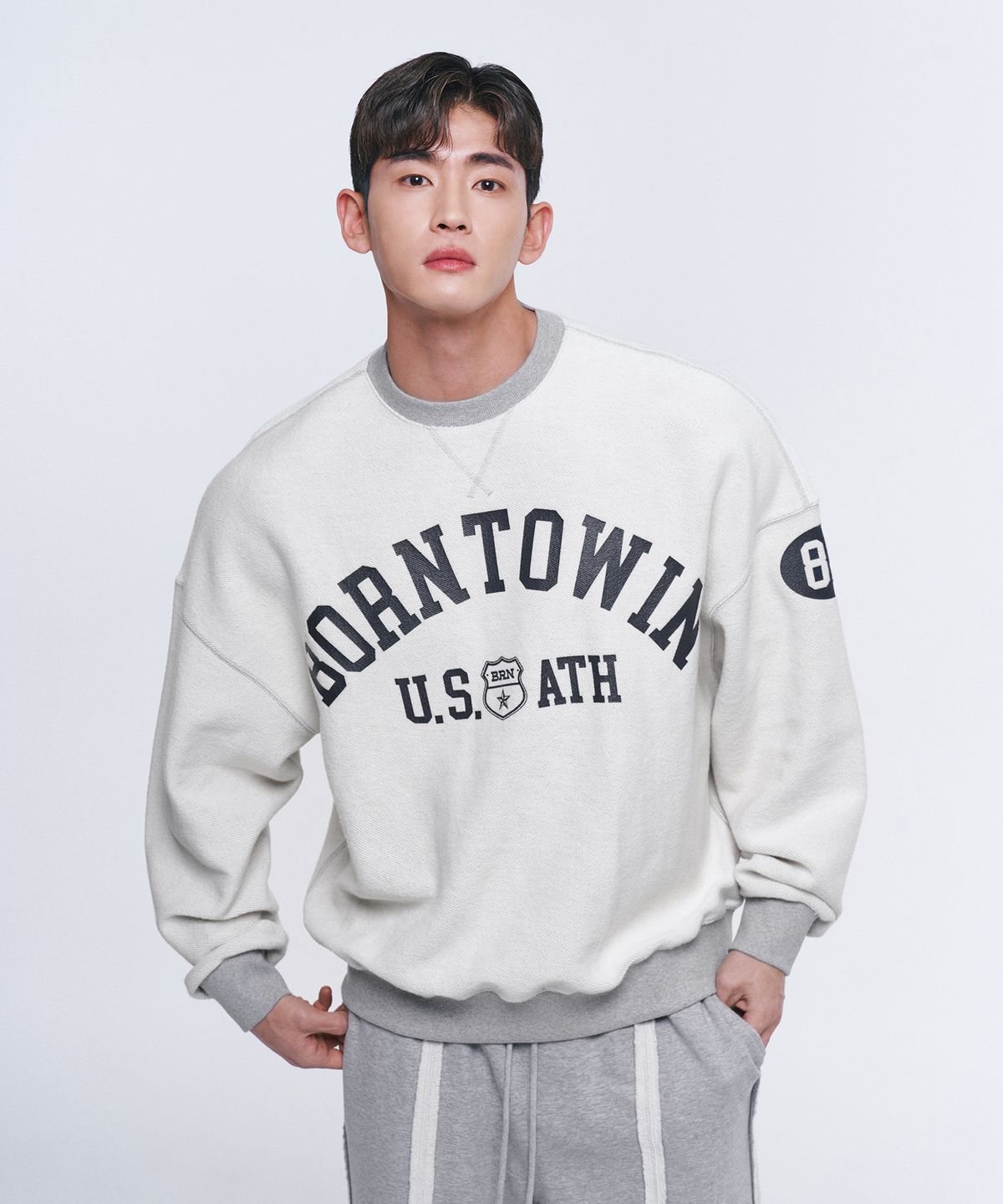 본투윈(BORN TO WIN) 85 ATH REVERSE SWEATSHIRTS [MELANGE GREY]