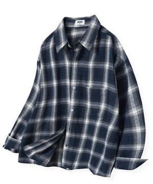 더 시티 체크셔츠 (네이비)