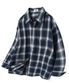 더 시티 체크셔츠 (네이비)