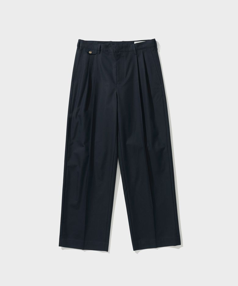 ALEX DOUBLE PLEATS CHINO PANTS (NAVY)
