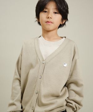 화이트 벤몬 브이넥 니트 가디건_라이트 카키