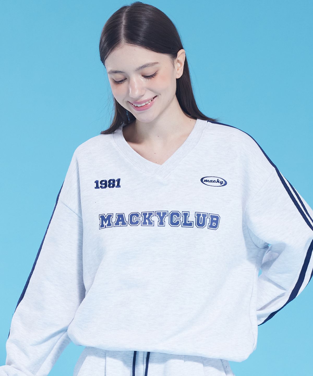 맥키(MACKY) 맥키클럽 스트링 스웻셔츠 라이트 그레이