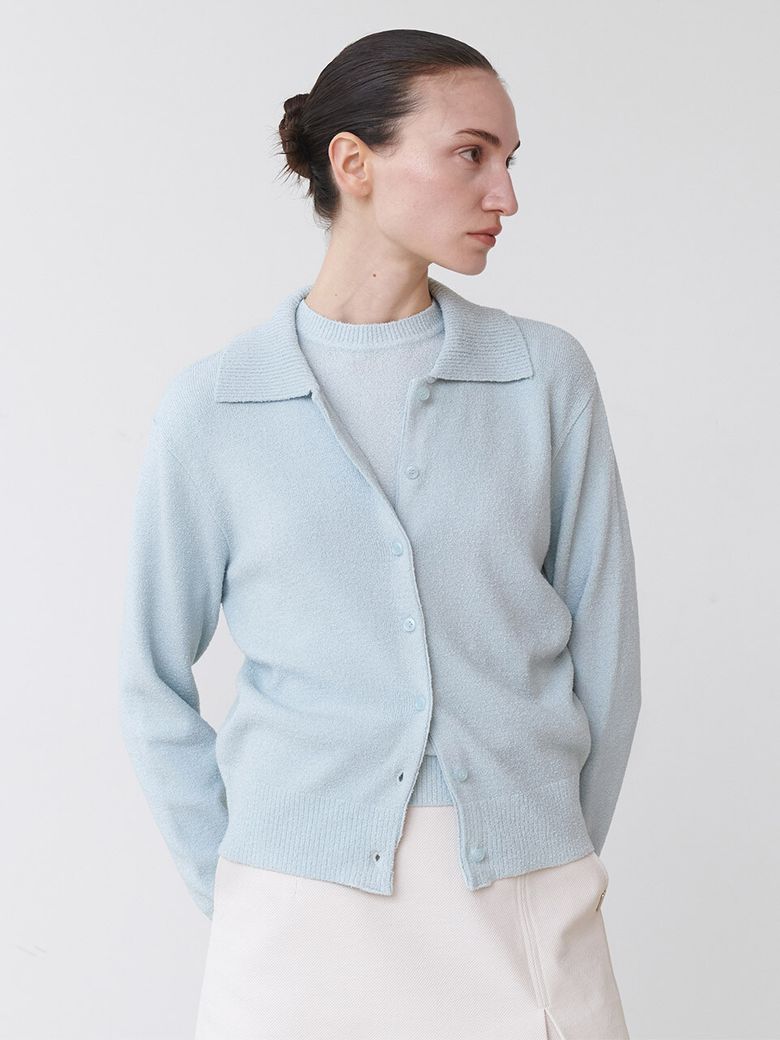[SET] Boucle Knit Cardigan + Short Sleeve Top SS5SD144_2color