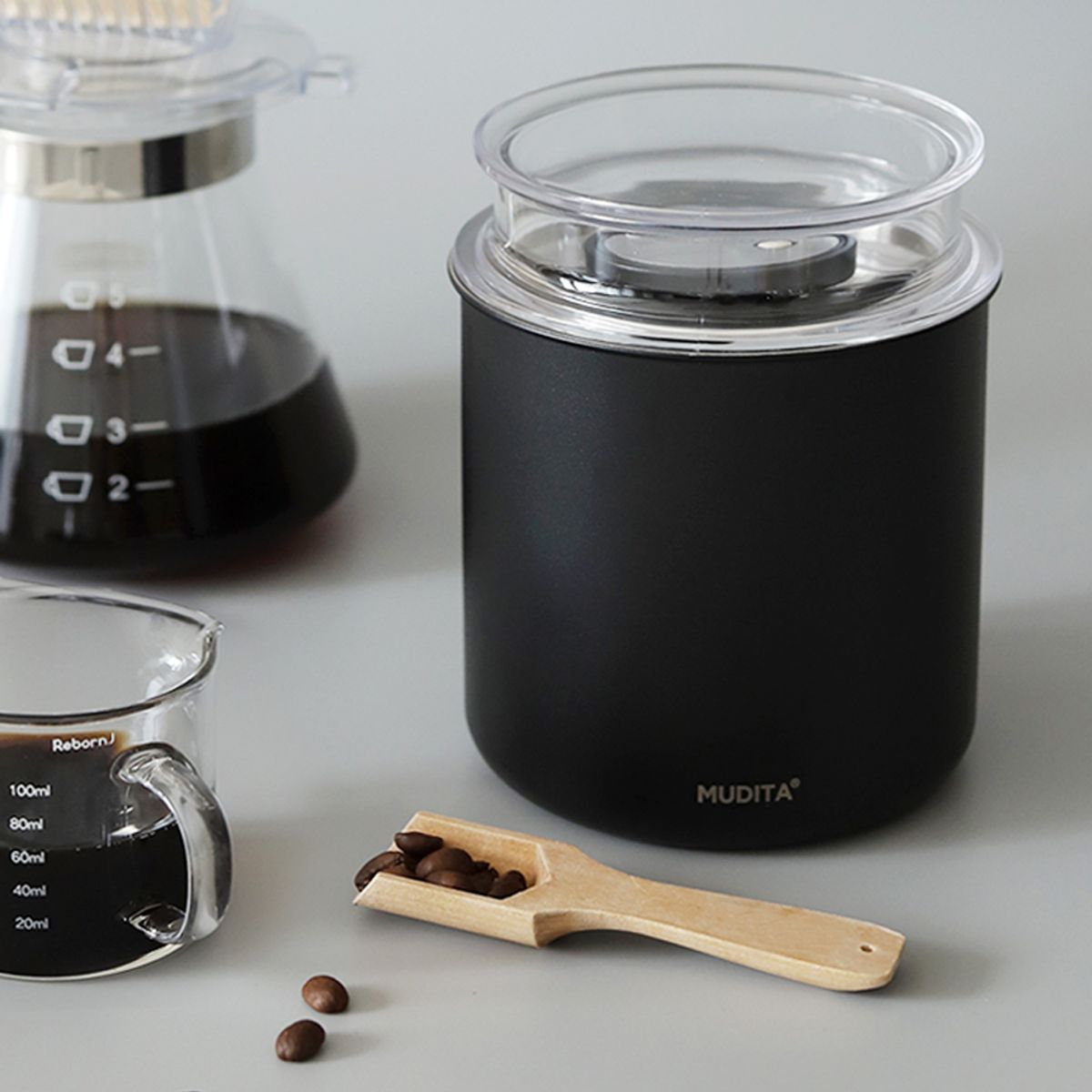 무디타(MUDITA) 스텐 이중 잠금 진공 원두 보관용기 700ml