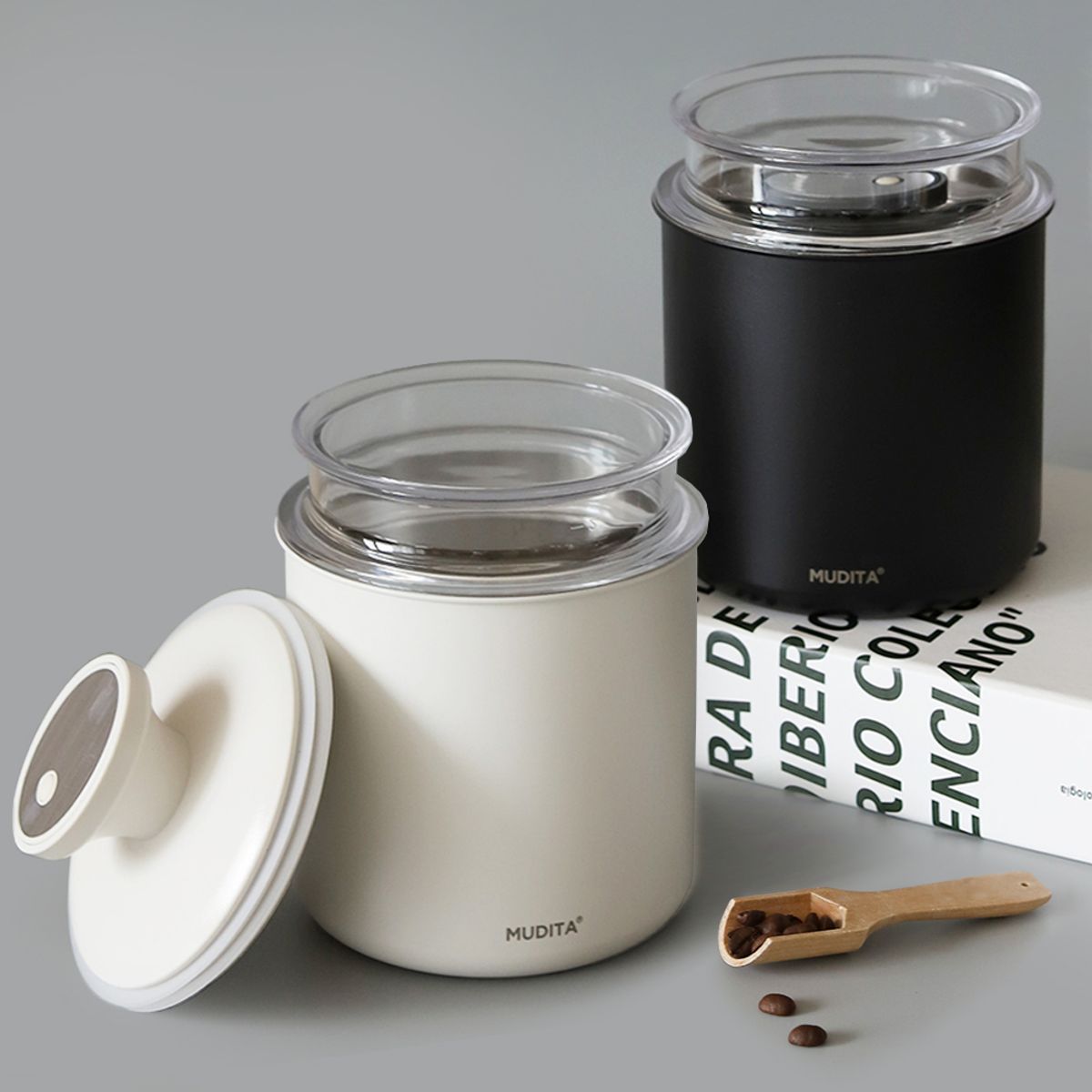 무디타(MUDITA) 스텐 이중 잠금 진공 원두 보관용기 700ml 2pack