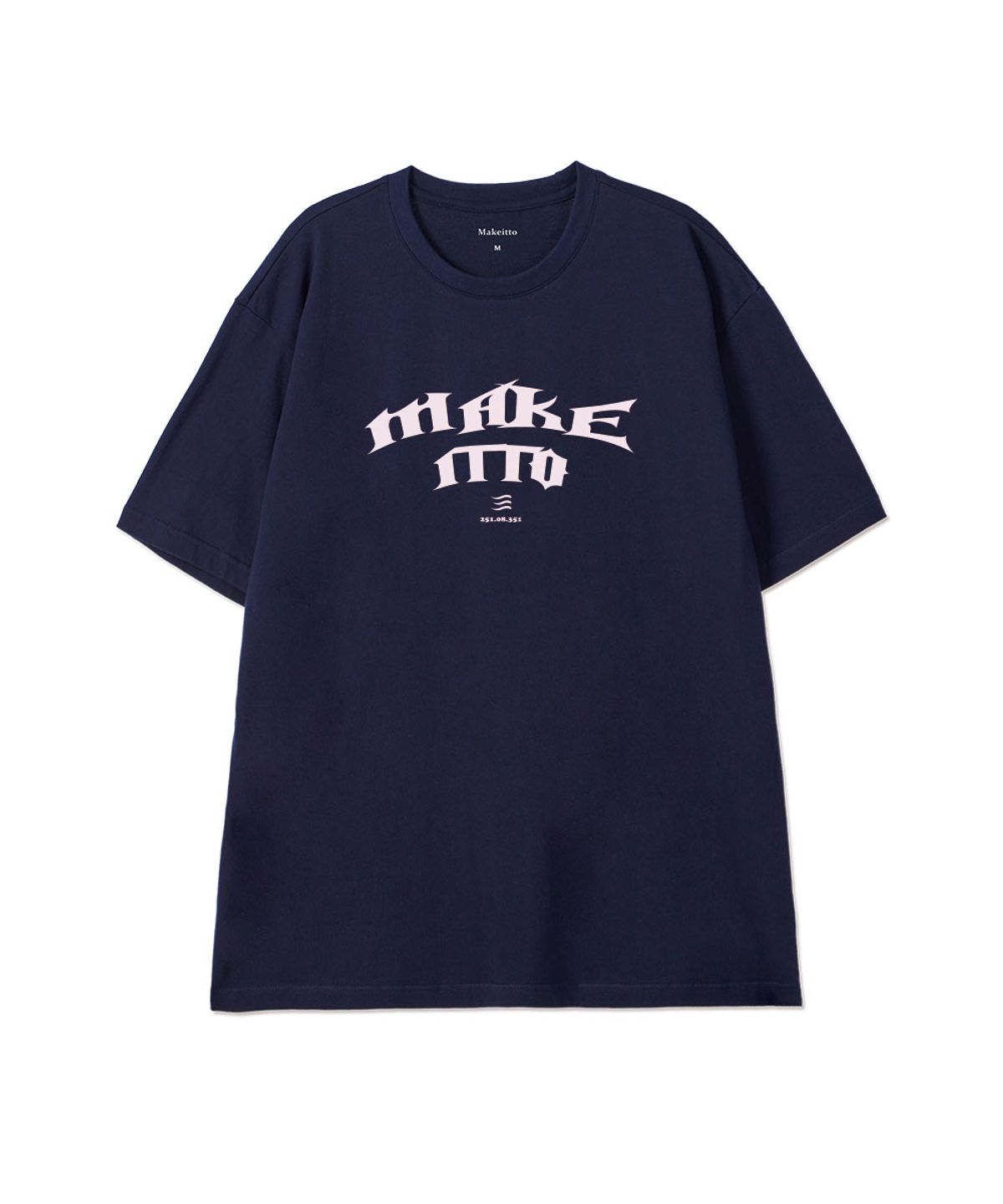 메이킷투(MAKEITTO) [BLACK LETTER]CREW NECK TEE_NAVY