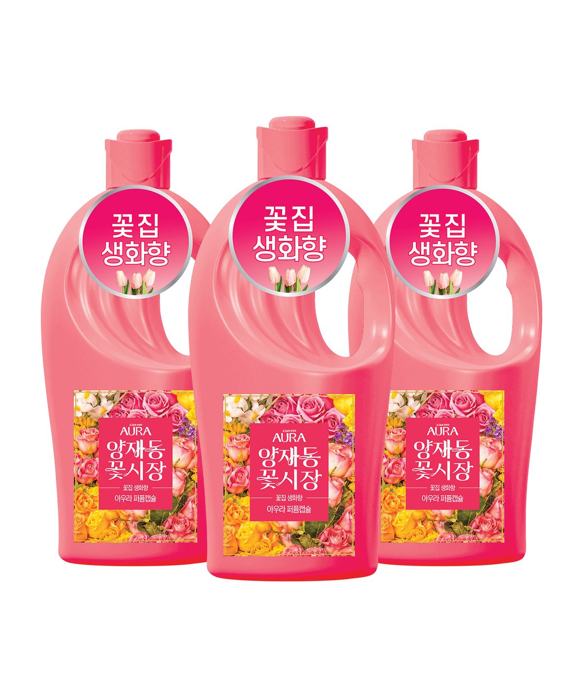 아우라(AURA) 초고농축 퍼퓸캡슐 섬유유연제 1L 양재동꽃시장 x 3개