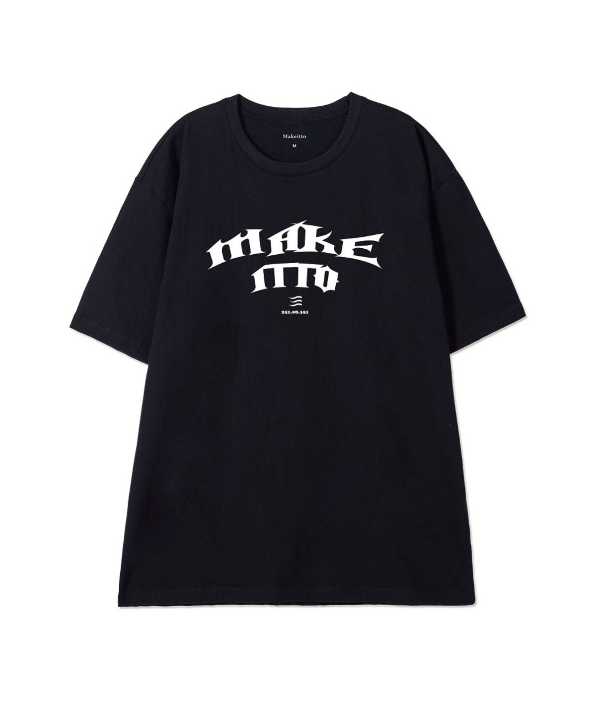 메이킷투(MAKEITTO) [BLACK LETTER]CREW NECK TEE_BLACK